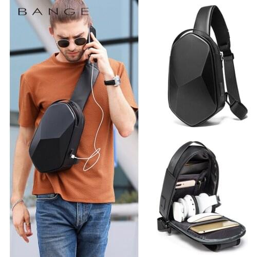 Fashion chest bag mens diamond mechanical hard shell bag casual business shoulder bag men bag sling bag
