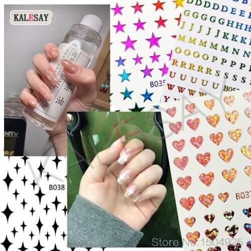 3D Fashion Nail Art Stickers Love Heart Star Light Manicure Design Nail Accessories Back Glue Decoration Toe Nail Art Decor
