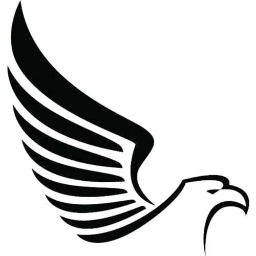 Cartoon Eagle Bird Wings Decals High Quality Car Window Decoration Personality Pvc Waterproof Decals Black/white, 15cm*16cm