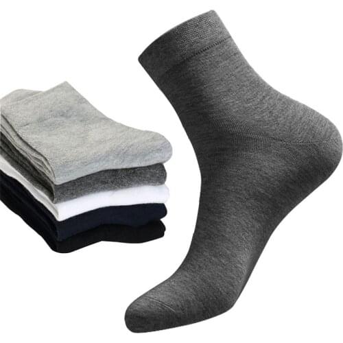 3 Pairs Men Socks Spring Summer Models Nano Silver Ion Tube Stinky Men Season Business Socks Solid Color Combed Cotton Men Socks