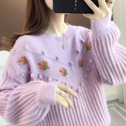 2021 New Autumn Spring Knit Coat Pullover Hand Knit Leaves Sweater Beautiful Vintage Style Ladys Tops Wool Pullover