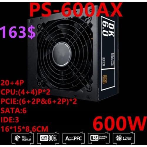 New PSU For 1Stplayer Brand DK6.0 DK5.0 Full Mode 80PLUS Bronze Game Power Supply 600W/500W Power Supply PS-600AX PS-500AX