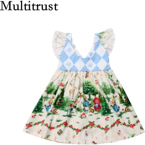 Citgeett Fancy Infant Kid Baby Girl Cartoon Fairy Tale Print Dress Princess Party Summer Cute Tutu Clothing