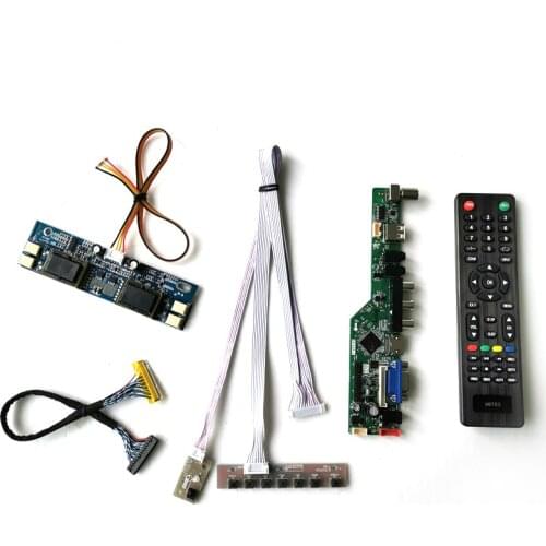 Fit M201EW02 4CCFL Inverter 1680*1050 LVDS 30-Pin VGA+Audio+USB+Remote PC desktop 20.1" LCD screen controller board DIY kit