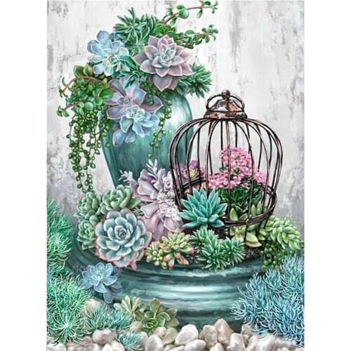 Full square drill diamond Painting 5D DIY diamond embroidery Succulent garden Diamond mosaic Home Decor Gift