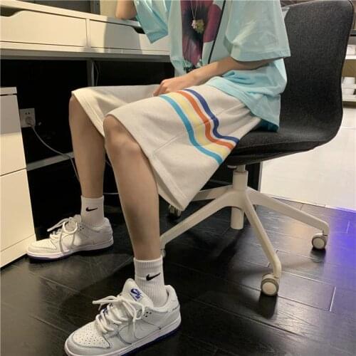 Rainbow Cool Cargo Shorts Couple Gothic Funny Loose Hip Hop Devil Shorts Trousers Fashion Men Cargo High Street Shorts Boys