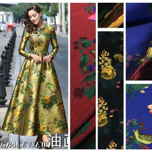160cm french romantic jacquard fabric meter skirt dress windbreaker jacquard brocade fabric wholesale jacquard polyester cloth