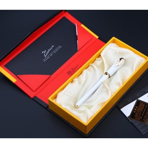 PICASSO 986 EXECUTIVE WHITE AND GOLDEN ROLLER BALL PEN LEAF FREE SHIPPING
