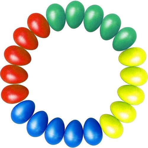 New 20pcs Shaker Eggs Plastic Musical Egg Shaker with 4 Colors Kids Maracas Egg Percussion Toys