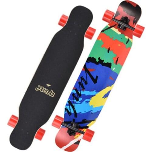BZ Skateboards 107cm/42.1in Complete Standard Skate Long Boards PU Shock Absorption Maple Skateboard Abec-11 Bearing