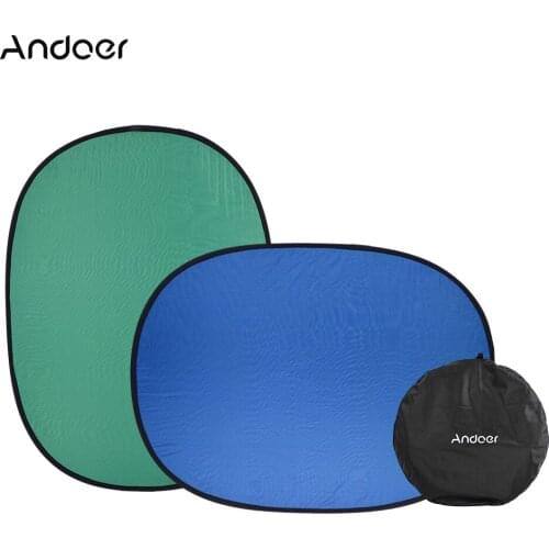 Andoer 1.5*2M Collapsible Reflector 2 in 1 Popup Backdrop Reversible Collapsible Studio Screen Cloth Background Oval Reflector