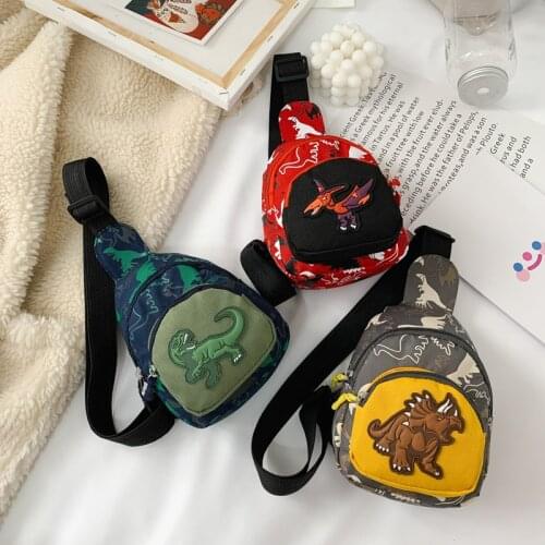 New Childrens Pockets Boys Dinosaur Messenger Small Bag Fashion Kids Chest Bag Coin Purse Baby Small Bag