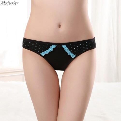 Mafurier Free Shipping 6Pcs/Lot Women Cotton Panties Female Sexy Dot Print Underwear Briefs Soft Intimates Lingeries For Women