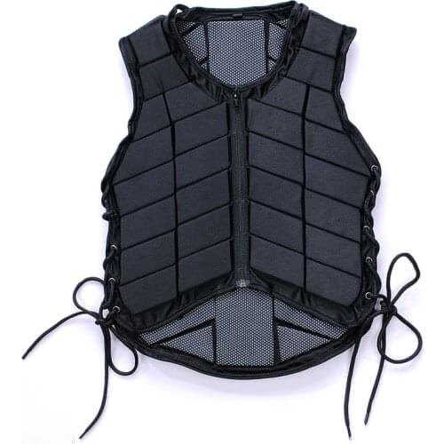 Outdoor Equestrian Vest Safety EVA Padded Horse Riding Vest Body Protector Gear Waistcoat Unisex Black for Adult Men Women Kids