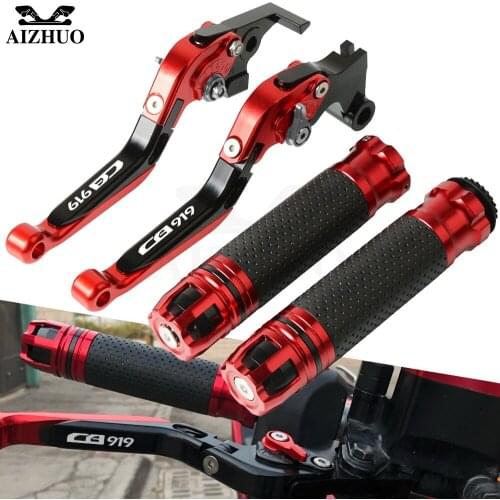 Motorcycle Brake Clutch Lever Extendable+Handle Grips Handlebar For HONDA CB919 HORNET CB900F hornet CB 919 2001-2008 2007 2006