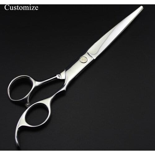 Customize logo japan 440c steel 7 inch Pet dog grooming hair scissors cutting barber makas dog cut shears hairdressing scissors