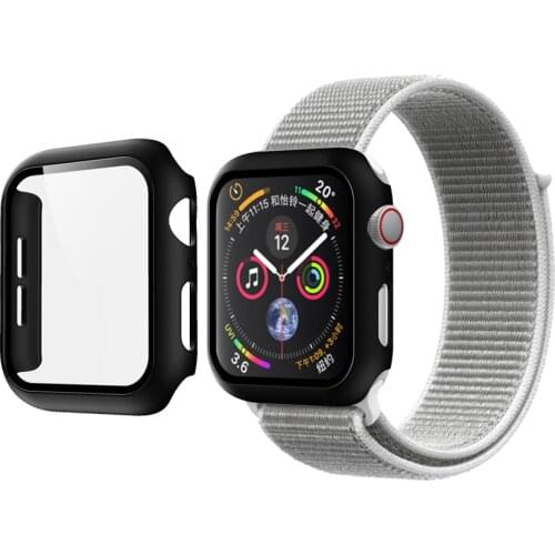 Tempered Glass+case For Apple Watch 5 4 44mm 40mm iWatch 3 2 42mm 38mm Screen Protector+cover bumper apple watch Accessories