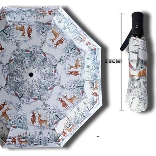 Automatic Painting Umbrella Rain Women Sunshade Sun Umbrellas Lady Waterproof Anti-UV Parasol Female Folding Umbrellas Paraguas