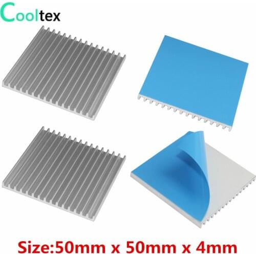 10pcs 50x50x4mm Aluminum Heatsink heat sink for Electronic Chip IC MOS Heat Dissipation With Thermal Conductive Tape