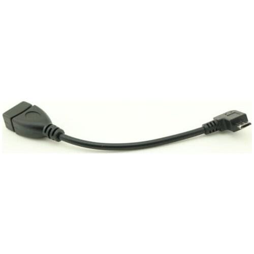 10pcs Left Angle OTG Micro USB B Male to USB 2.0 A Female Data Charge Adapter Cable 13cm