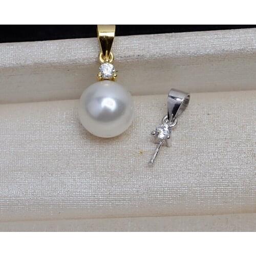 925 Sterling Silver Pendant Mounts Findings Settings Jewelry Fittings Women Accessories for Pearls Beads Stones