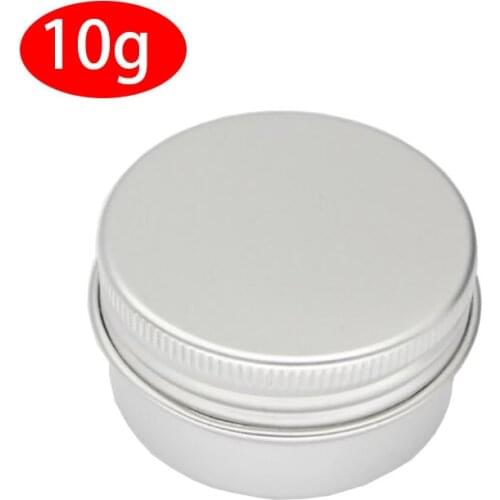 100 x 10G Aluminum Jar Tin Pots 10cc Metal Cosmetic Packaging Container 1/3oz professional cosmetics container