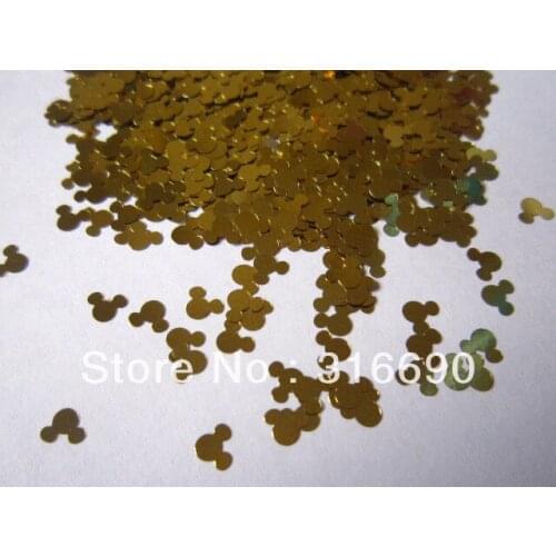 Glitter Gold Mickey Paillette Decoration for Nail Art 30g/bag