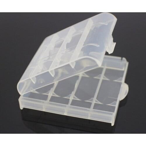 Coloful Battery Holder Case 4 AA AAA Hard Plastic Storage Box Cover For 14500 10440 Battery
