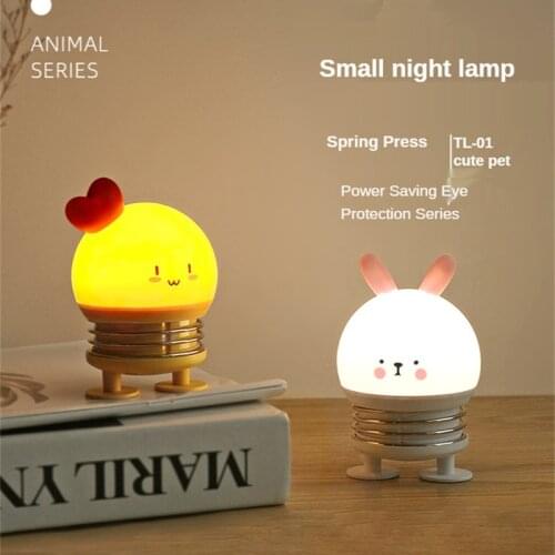 Deer Decompression Spring Night Light Silica Gel Creative Cartoon USB Charging Atmosphere Long Battery Life Led Eye Protection