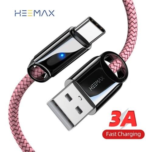 HEEMAX 3A USB Type C Cable For Samsung S20 Huawei P40 Pro Fast Charging Type-C Mobile Phone Charging Wire USB C Cable Data Cord