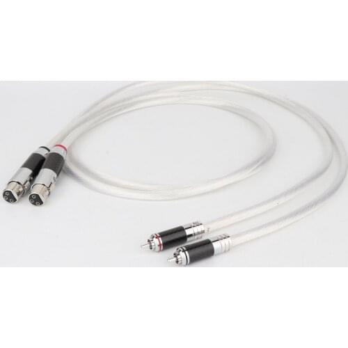 A Pair X420 OCC Silver Plated Audio Carbon Fiber Cable Balance Cable RCA Male TO XLR Male Female Connector Audio Cable