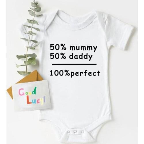 Cute Bodysuit for Babies Newborn Baby Summer Clothes Mummy Daddy Perfect Cotton Infant Girls Costume Children Jumpsuits 0-24M