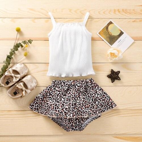Newborn Baby Girl Summer Sets Off Shoulder Flare Sleeve Crop Tops Leopard Shorts Headwear Fashion Baby Girl Outfit Clothe