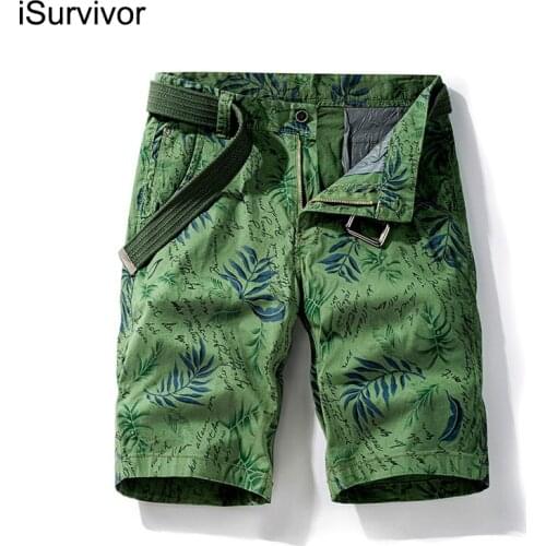 ISurvivor 2021 New Summer Creative Plant Printed Casual Shorts Cotton Loose Fashion Youth Five-Point Pants Men Fashion Shorts