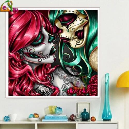 Green Red Blue African Woman diy 5D Diamond Painting Square Round Drill Diamond Embroidery Mosaic Cross Stitch Kits Home Decor