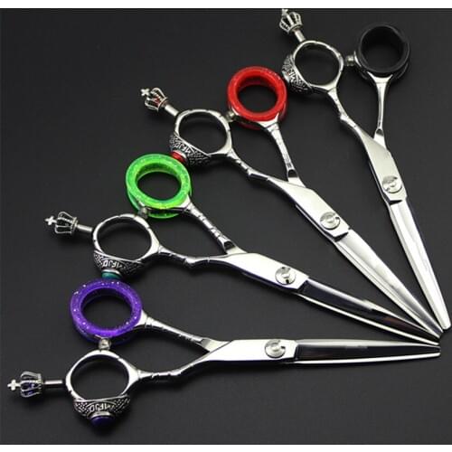 New professional Japan 440c steel 6 inch Crown hair scissors cutting hair salon hair shears barber makas hairdressing scissors