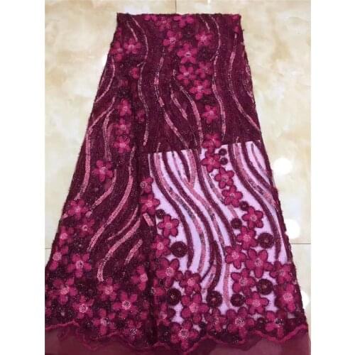 New design high quality 2YG-20.4420 french sequins lace fabric african lace fabric with sequins tulle fabric
