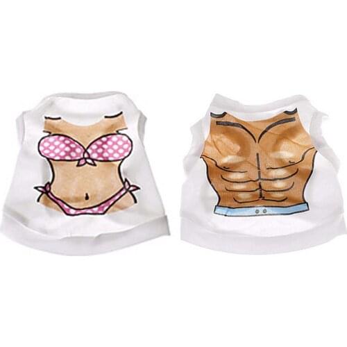 Dog Clothes Summer Cute Cartoon Pattern Printed Lightweight Breathable Super Soft Polyester Comfy Pet Dog Clothes