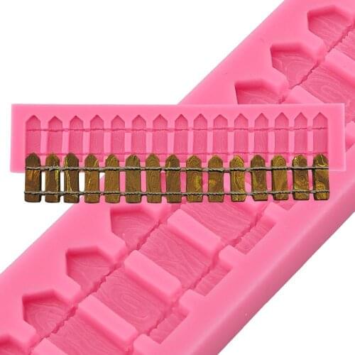 Wooden Fence Border Great House Farm Garden Cake Border Mold Silicone Cake Decoration Mould