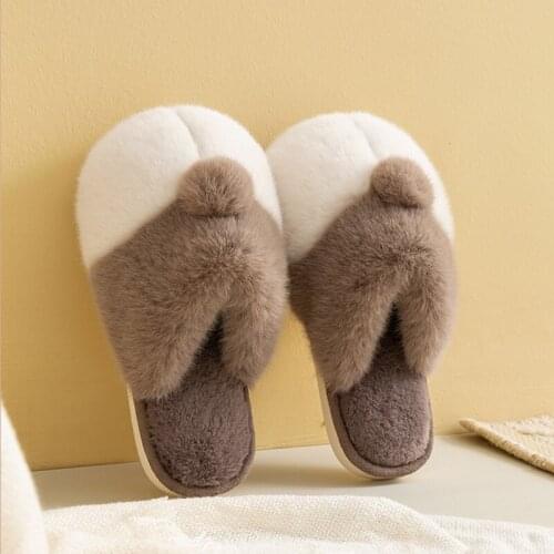 Lovely Cartoon Cotton Slippers Corgi Buttocks Plush Winter Home Slipper Couple Indoor Thick-soled House Non-slip Soft Slippers