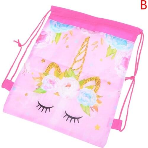 34cm*27cm Kids Cartoon Theme Unicorn Bags Fashion Unicorn Drawstring Bag Unicorn Drawstring Backpack 2Styles