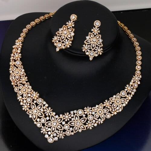 TIRIM Trendy Bridal Jewelry Sets for Women Wedding Engagement Party Luxury Jewellery CZ Crystal Necklace Fashion Accessories