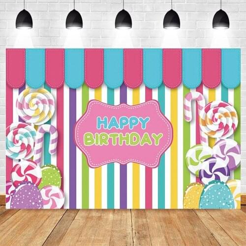 Yeele Lollipop Candy Store Donuts Ice Cream Baby Birthday Photography Backdrop Vinyl Background For Photo Studio Photophone Prop