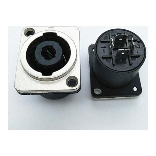 10 pcs / lot High quality Metal four - core square speaker audio professional socket female 4 - pin audio connector