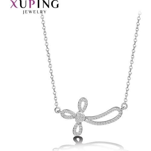 Xuping New Arrival Rhodium Colo Plated Cross Pattern Necklace Pendant for Women Mothers Day Jewelry Gift M54-40070