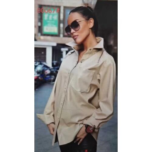 Leather Jacket Women Jaqueta De Couro 2020 Autumn New Womens Retro Leather Jacket Pu Motorcycle Pocket Design Apricot Army