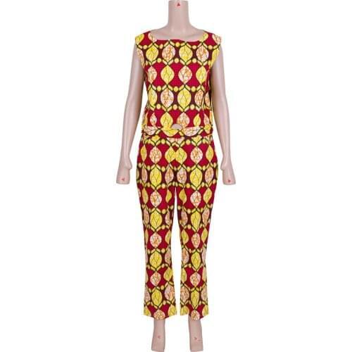 In Stock Women Jumpsuits Fashion Sleeveless Jumpsuits Women Summer African Clothing XH154