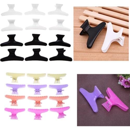 12pcs Headwear Shower Hair Claw Butterfly Holding Hair Clip Clamps Care Hairpins Pro Salon Hair Hairdressing Styling Tool