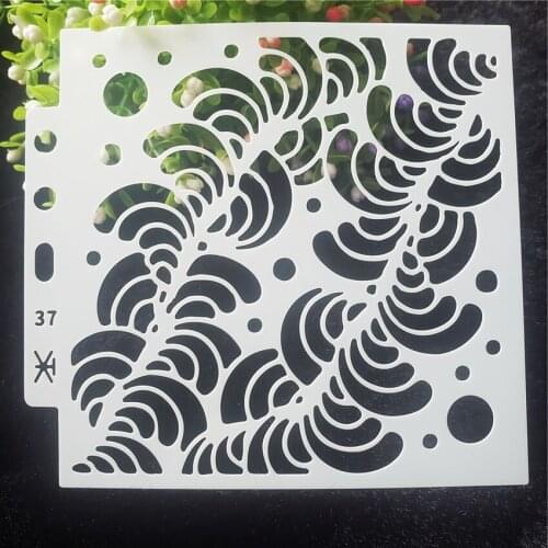 13*14cm waves Cover templat scrapbook stencils spray plastic mold shield DIY cake hollow Embellishment printing lace ruler