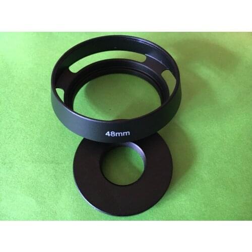 2 in 1 Flower lens hood black metal for Canon QL17 G3, QL17 GIII, 48mm R35 F2 F2.8 R50 F1.4 R28 2.8 E48